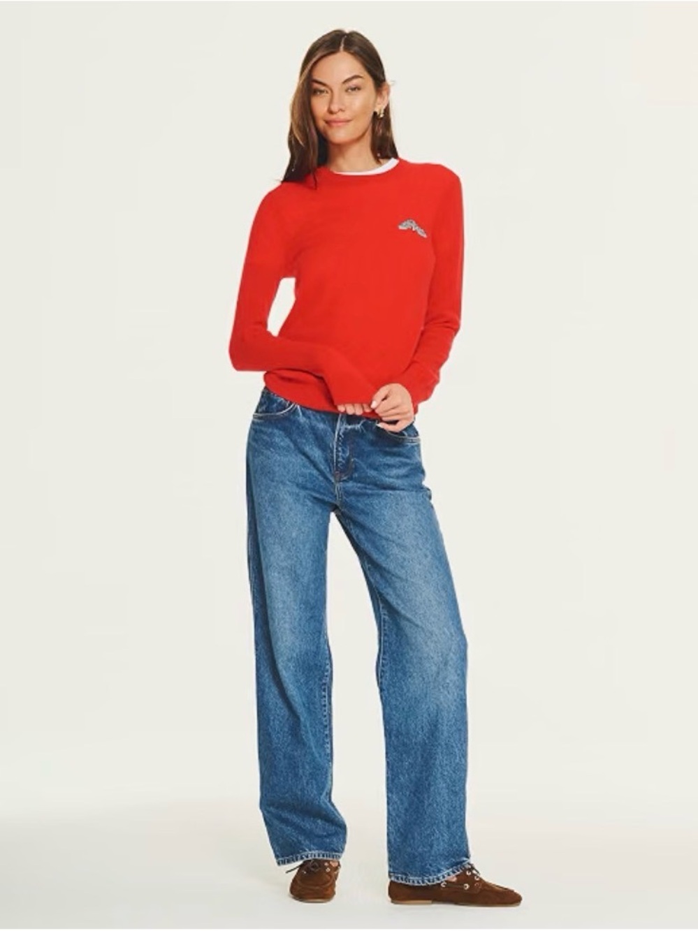 NAADAM Red Crewneck Cashmere Sweater
